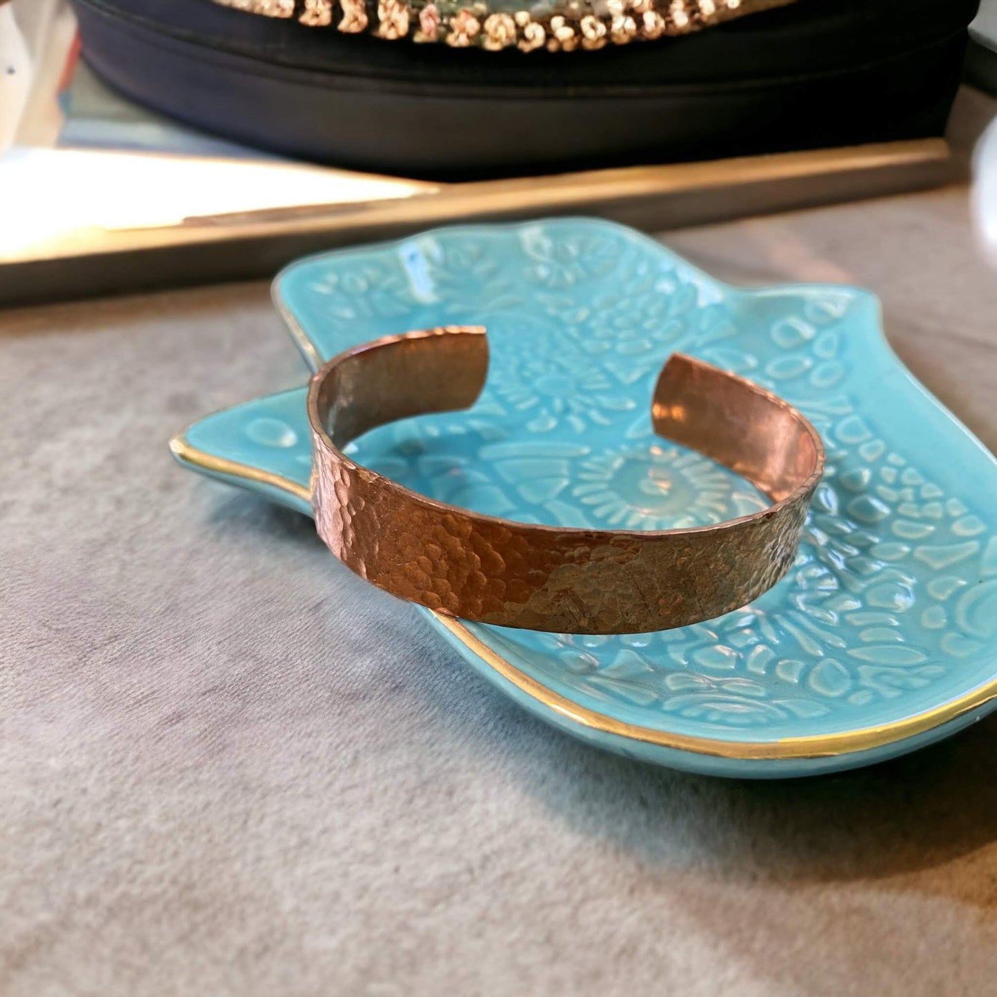 Hammered Copper Bangle Bracelet